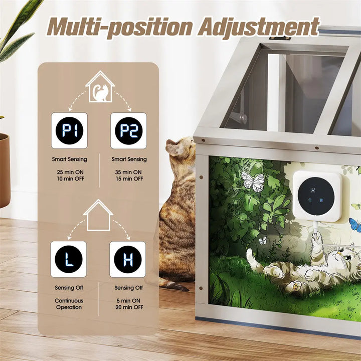 Coziwow Wooden Cat Litter Box Enclosure Coziwow