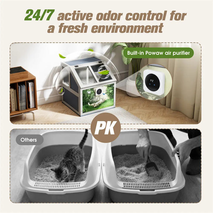 Coziwow Wooden Cat Litter Box Enclosure Coziwow