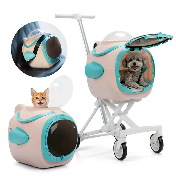 dog stroller fan Coziwow Pet Stroller with Detachable Space Capsule Travel Carrier, Dog and Cat Car Seat