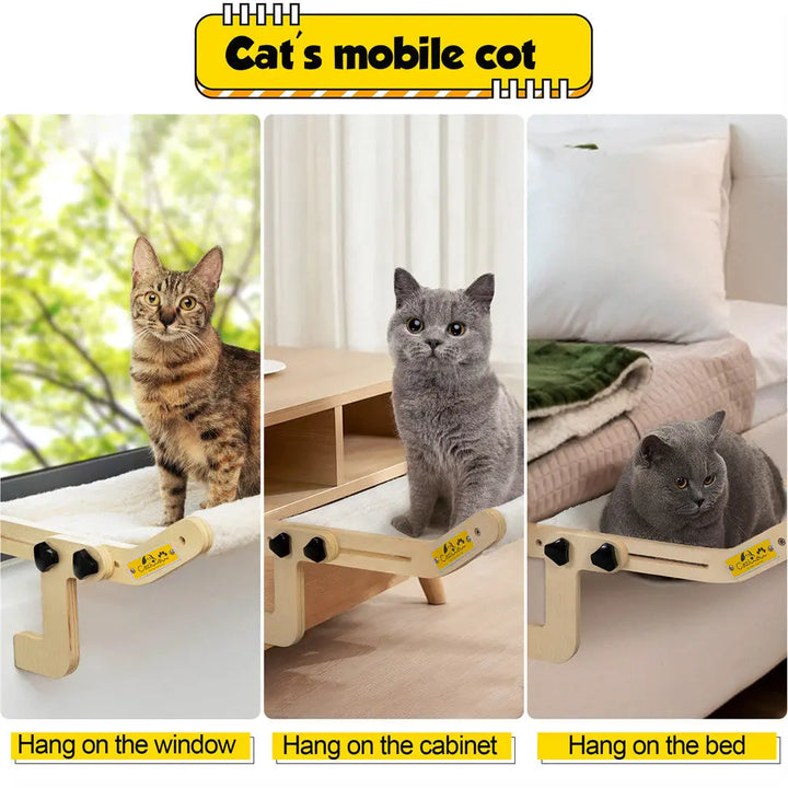 Coziwow 20.08"L Wooden Cat Window Hammock