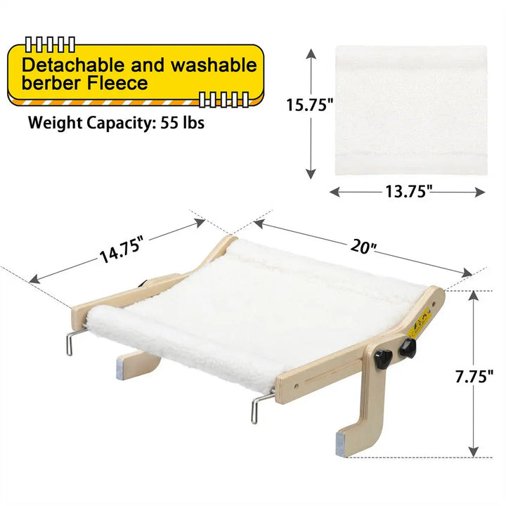 Coziwow 20.08"L Wooden Cat Window Hammock