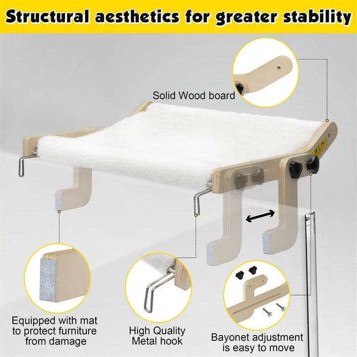 Coziwow 20.08"L Wooden Cat Window Hammock