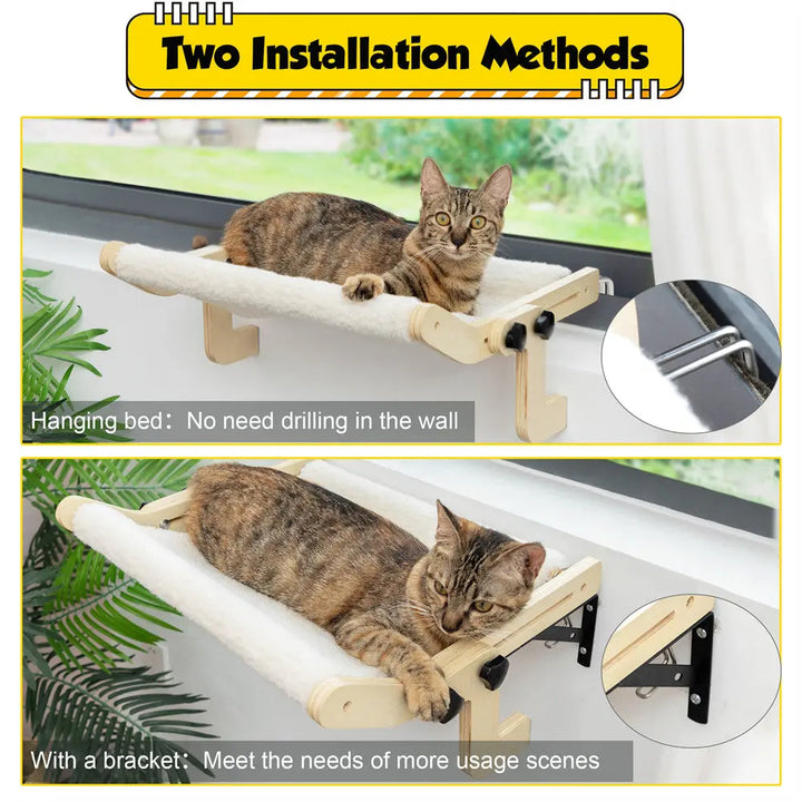 Coziwow 20.08"L Wooden Cat Window Hammock