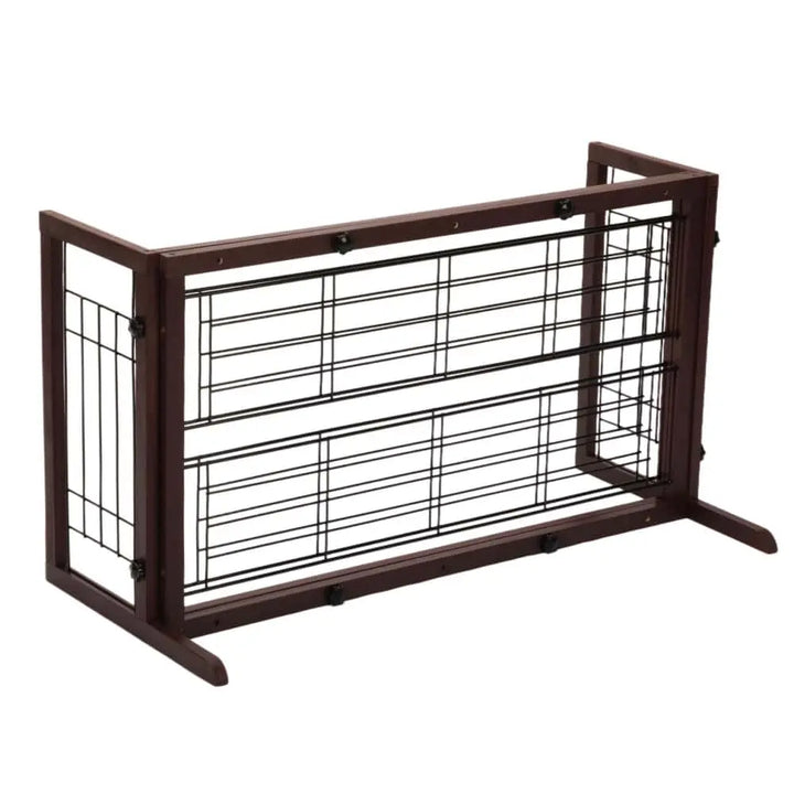Coziwow 38"-71" Detachable Wooden Pet Gate with Wire Mesh
