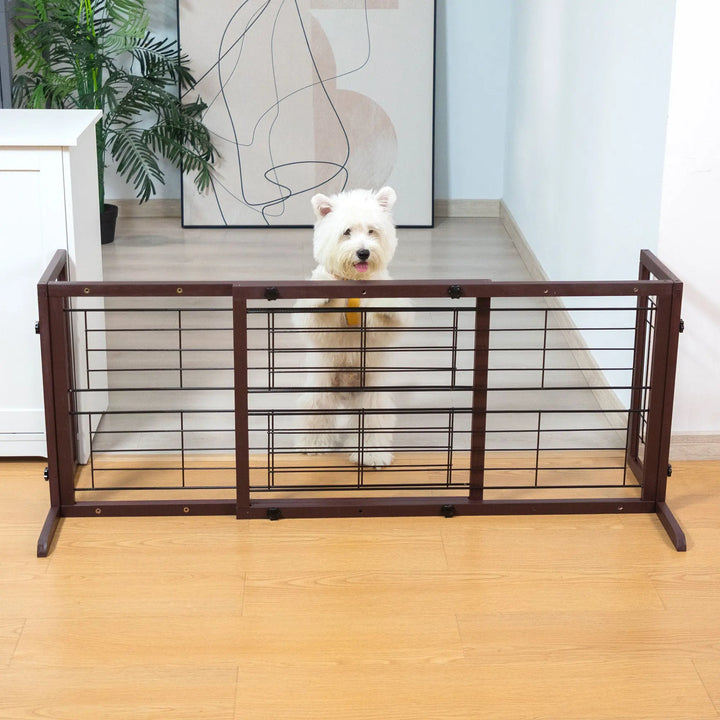 Coziwow 38"-71" Detachable Wooden Pet Gate with Wire Mesh