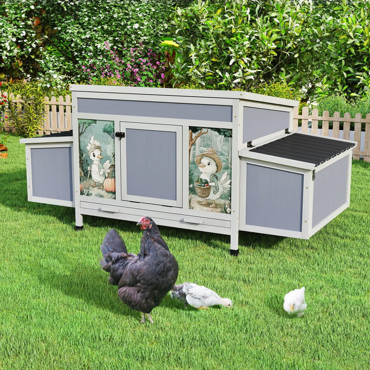Coziwow 59"L Chicken Coop with Nesting Boxes-CW12X0772