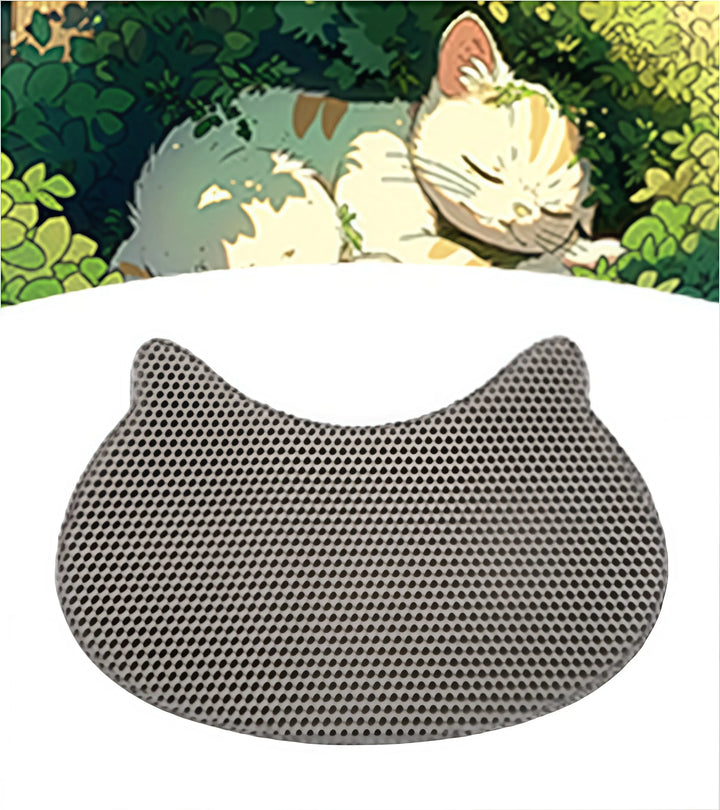 Coziwow 27.05"L x 18.9"W Cat Head 2-Layer Cat Litter Mat