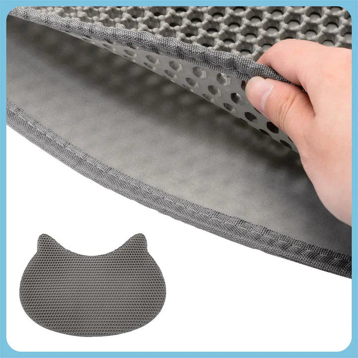 Coziwow 27.05"L x 18.9"W Cat Head 2-Layer Cat Litter Mat