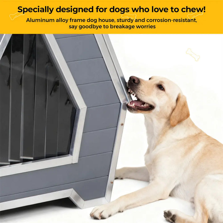 Coziwow 35"L Irregular Aluminum Weatherproof Dog House Coziwow