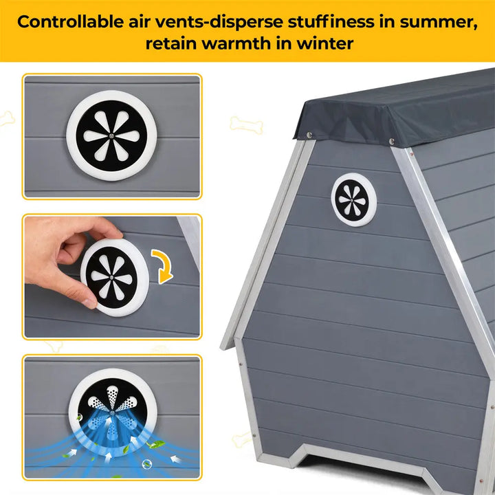 Coziwow 35"L Irregular Aluminum Weatherproof Dog House Coziwow