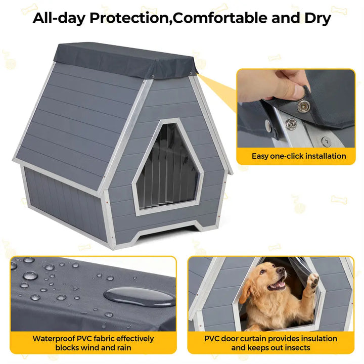 Coziwow 35"L Irregular Aluminum Weatherproof Dog House Coziwow