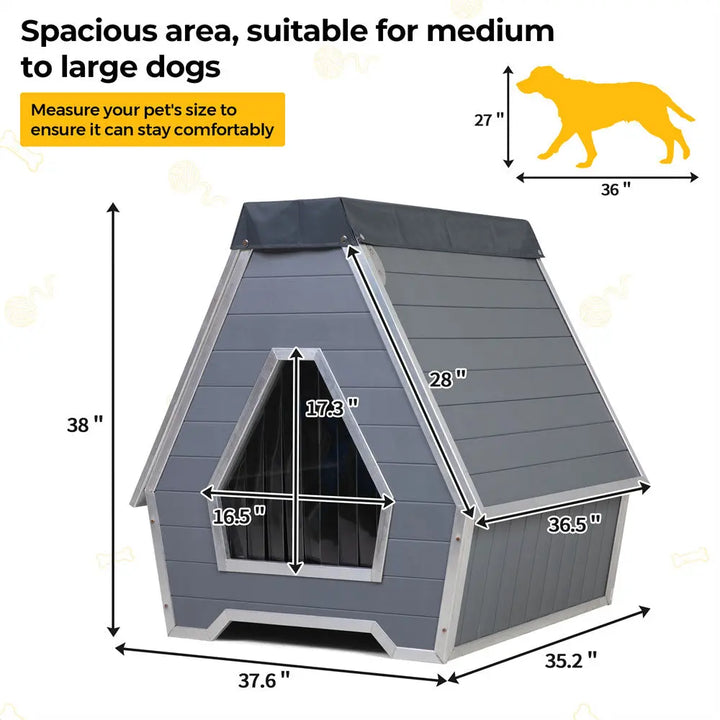Coziwow 35"L Irregular Aluminum Weatherproof Dog House Coziwow