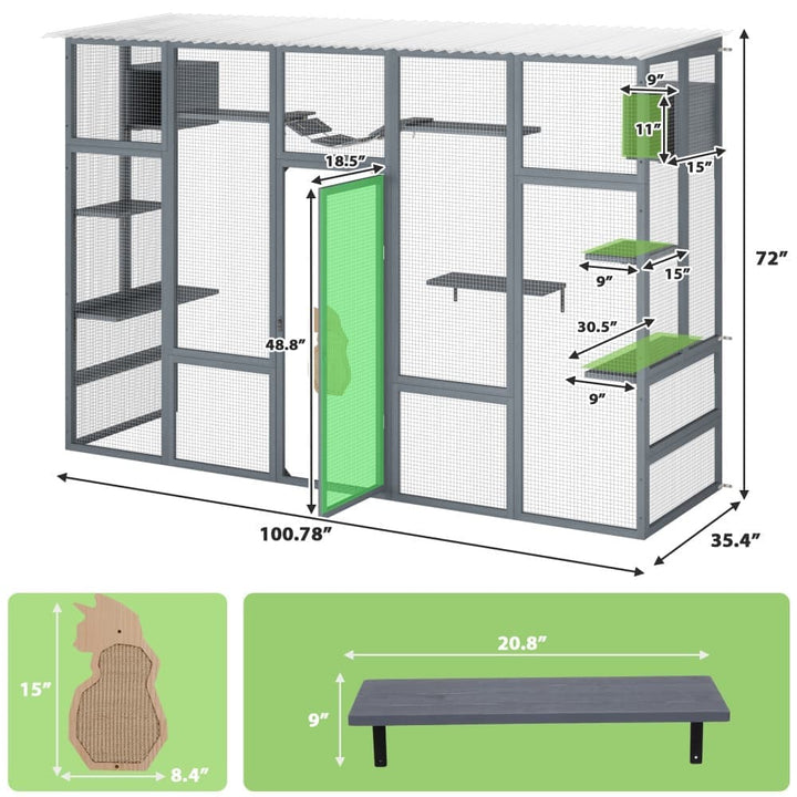 Coziwow 104″L 3-Side Extra Large Catio size