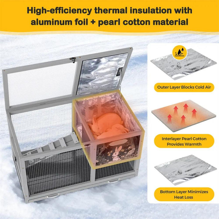 Coziwow 35"L Insulated Tiered Rabbit Cage