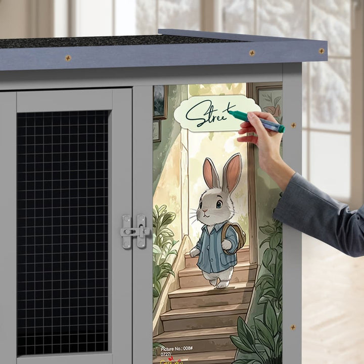 Coziwow 38"L 3-Tier Wheeled Rabbit House Custom Printing
