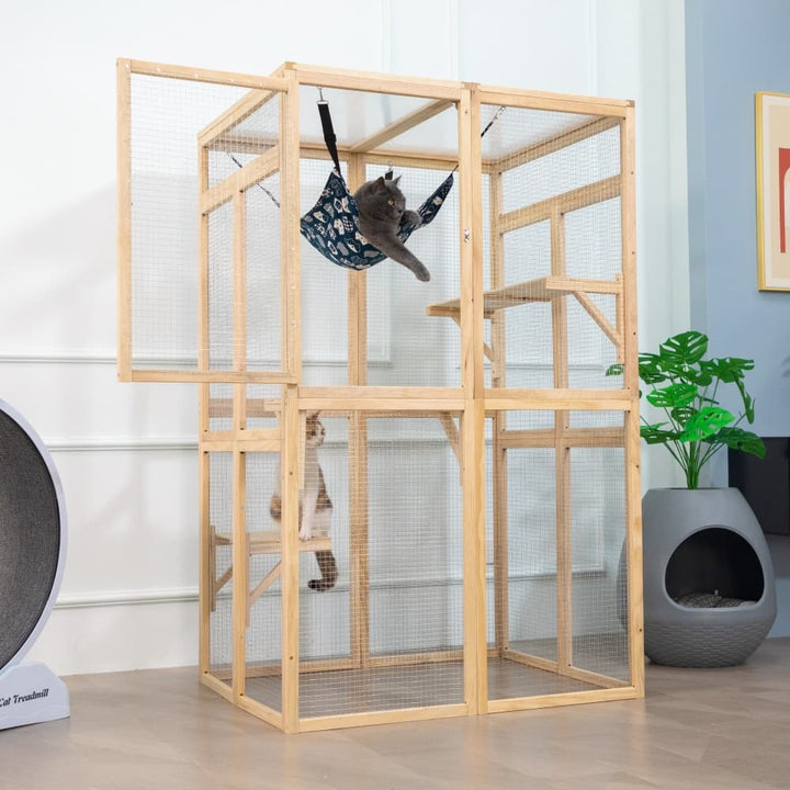 Coziwow 39″L Wooden Outdoor Cat Catio details
