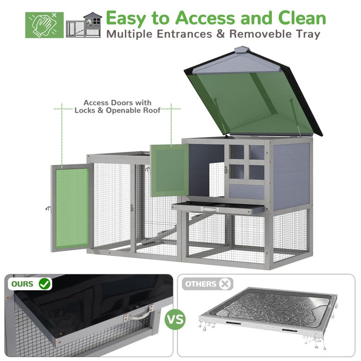 Coziwow 48"L 2-Story Outdoor Bunny House Details