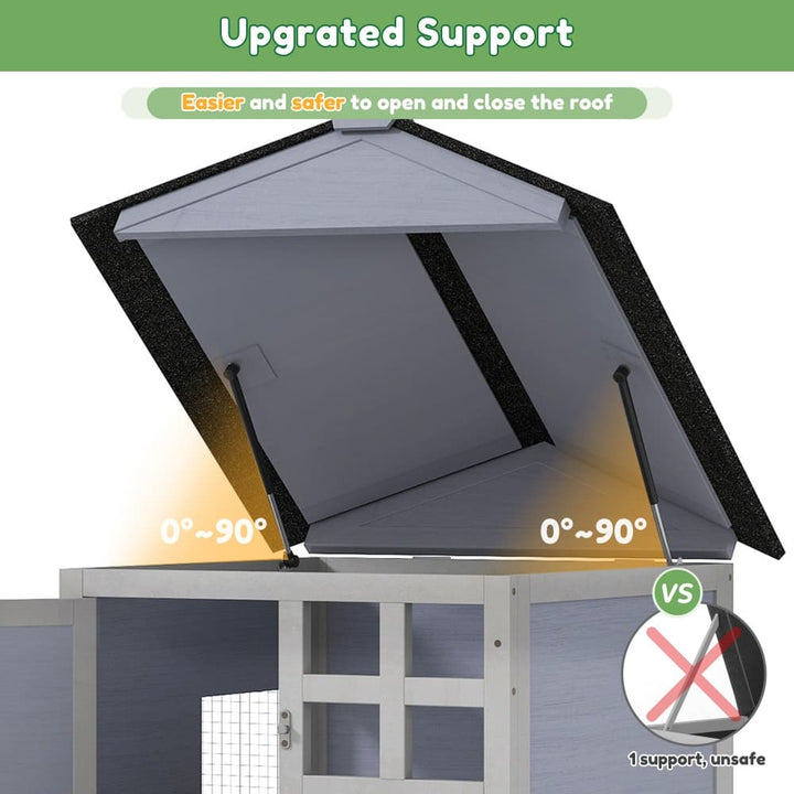 Coziwow 48"L 2-Story Outdoor Bunny House Details
