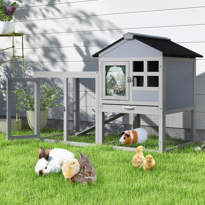 Coziwow 48"L 2-Story Outdoor Bunny House