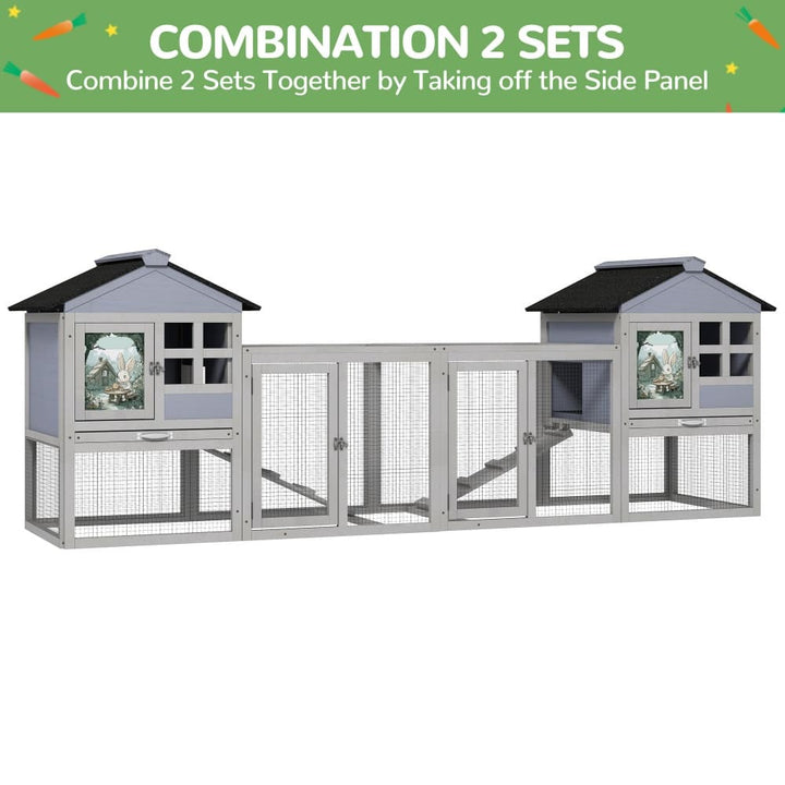 Coziwow 48"L 2-Story Outdoor Bunny House