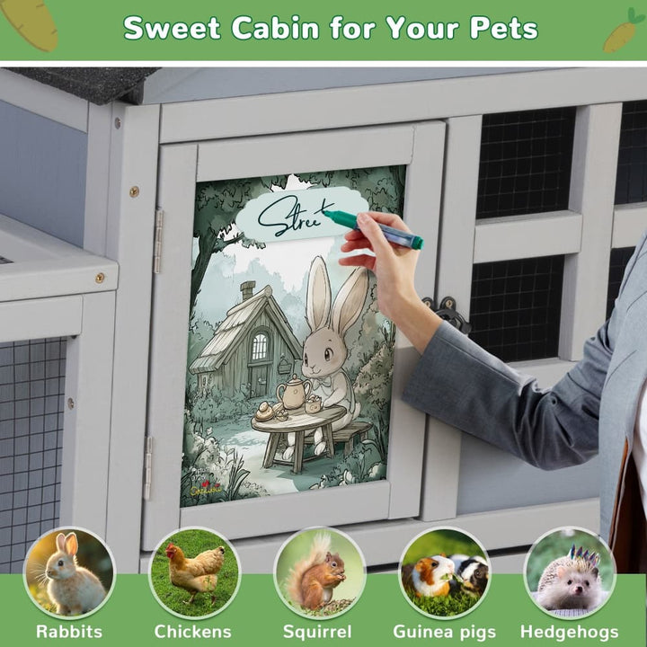 Coziwow 48"L 2-Story Outdoor Bunny House