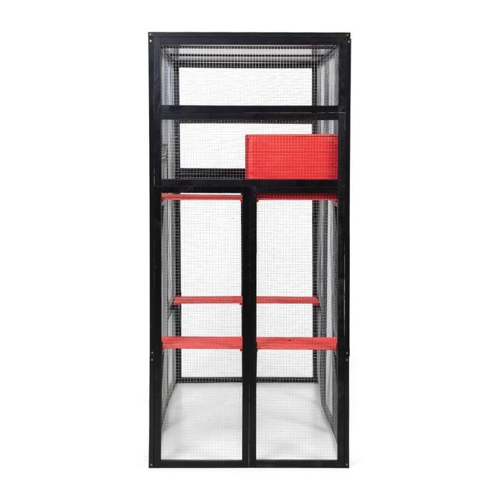 Coziwow 62″L Walk-In Wooden Cat Enclosure Gothic-CW12G0670