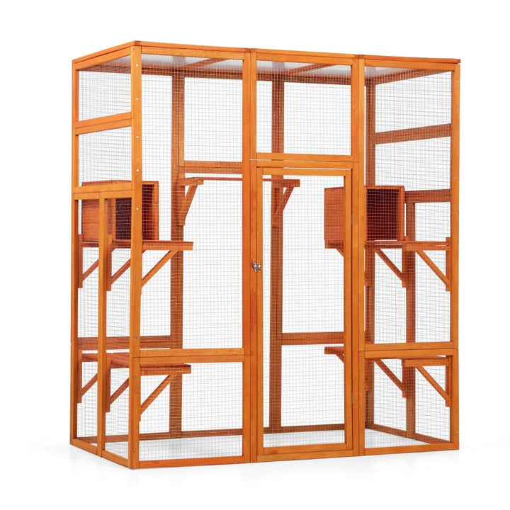 Coziwow 62″L Walk-In Wooden Cat Enclosure Orange-CW12L0601