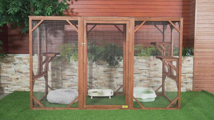 71 inch outdoor cat enclosure demo video