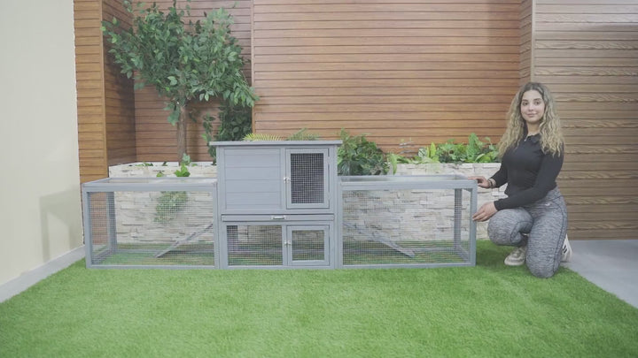 Coziwow 94.5″L 2-Story 3-Compartment Rabbit Hutch Demo Video