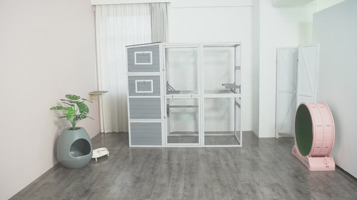 Coziwow 76″L 4-Tier Custom Outdoor Cat Enclosure Demo Video