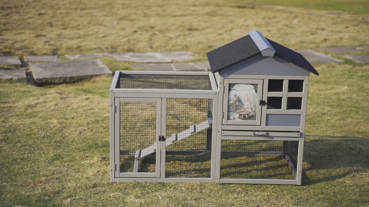 Coziwow 48"L 2-Story Outdoor Bunny House Demo Video