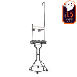 72" Parrot Playstand| Bird Perch Table On Wheels With A Stainless Steel Tray CW12F0399 2 Halloween15