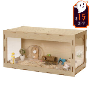 Modern Large Cute Hamster Cage, Small Animal Enclosure, Natural Wood CW12S0462 1