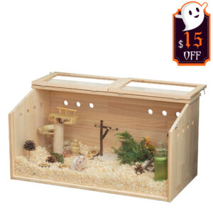 Wooden Hamster Cage/ Small Animal Habitat with Openable Roof CW12S0516 Halloween15