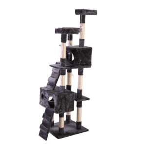 67″ Multi-Level Cat Tree Tower Kitten Condo House With Scratching Posts, Grey CW12W0052 20 1 Cat Trees