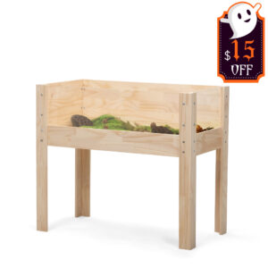 Wooden Tortoise Habitat Large Turtle Enclosure with Waterproof Cloth, Natural CW12X0538 1 Halloween15