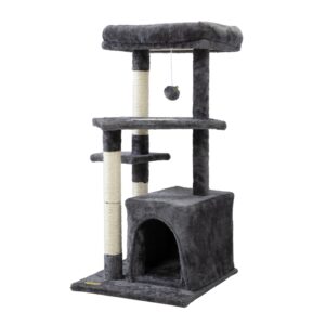 33"H Cat Tree, Multi-Level Cat Tower with Scratching Board and Condo CW12A0468 2 Cat Trees