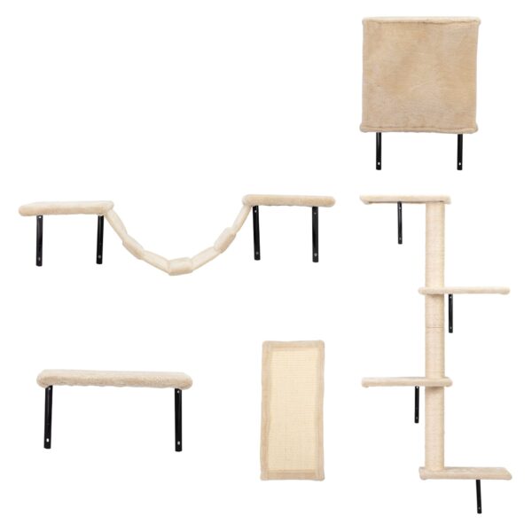 Cat Tree Climber Shelves, 5 Pcs Wood Wall-Mounted Cat Climber Set CW12E0506 1