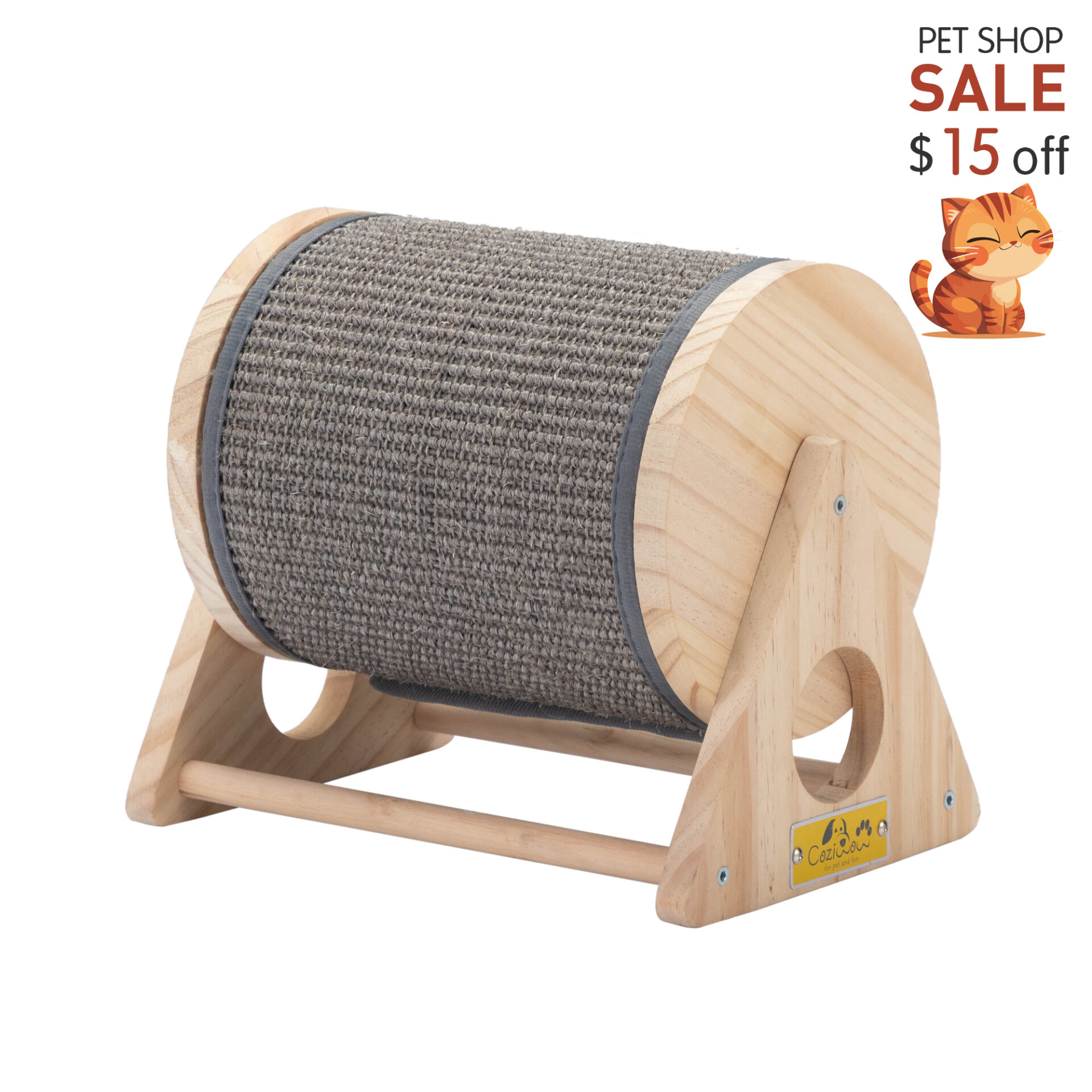 Sisal Cat Scratcher Toy| Cat Exercise Wheel Roller for Indoor Cats ...