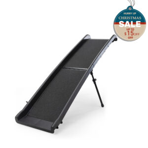 ​61″L Portable Folding Non-Slip Dog Ramp with Two Adjustable Support Legs, Water-Proof Sandpaper Surface CW12E0290