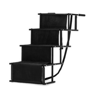 Adjustable Folding Dog Ramp, Portable Assist Dog Stair, Black CW12N0495 1 Dog Supplies