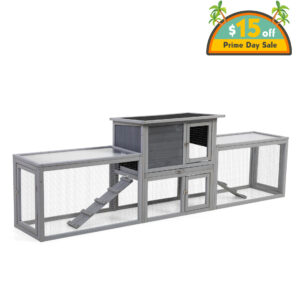 94.5″L 2 Story Spacious Rabbit Hutch, Chicken Coop, Guinea Pig Cage with Removable Tray, For 2-3 Pets CW12B0595 New Products