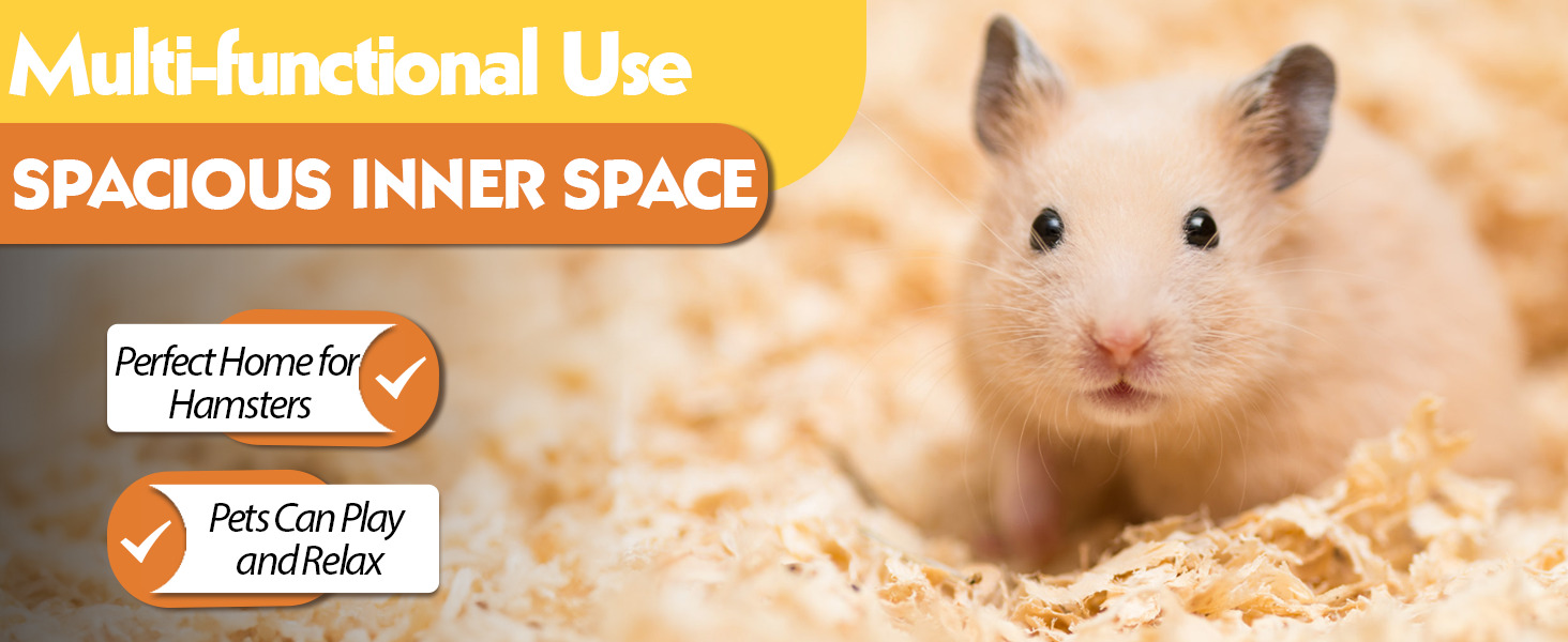 Wooden Hamster Cage, Small Animal Habitat Openable Roof, 4 Acrylic Sheets, Natural 1 拷贝 2