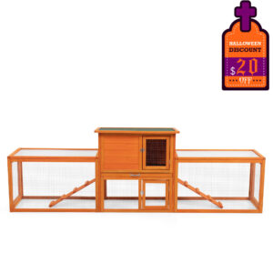 94.5″L 2 Story Spacious Rabbit Hutch, Chicken Coop, Guinea Pig Cage with Removable Tray, For 2-3 Pets CW12E0596 Halloween20