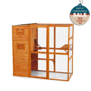 76"L 4-Tier Extra Large Outdoor Cat Enclosure, Wood Cat Catio with Weatherproof Roof, For 3-4 Cats CW12N0603 1