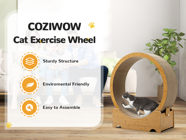 34"L Corrugated Cat Exercise Wheel, Cat Treadmill for Indoor with Two-Sided Replaceable Runway CW12R0623A600X4502