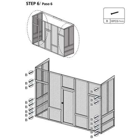 104″L Extra Large Outdoor Cat Enclosure, Wooden Cat Playpen House, For 3-4 Cats, Yellow CW12S0660 450 450 1