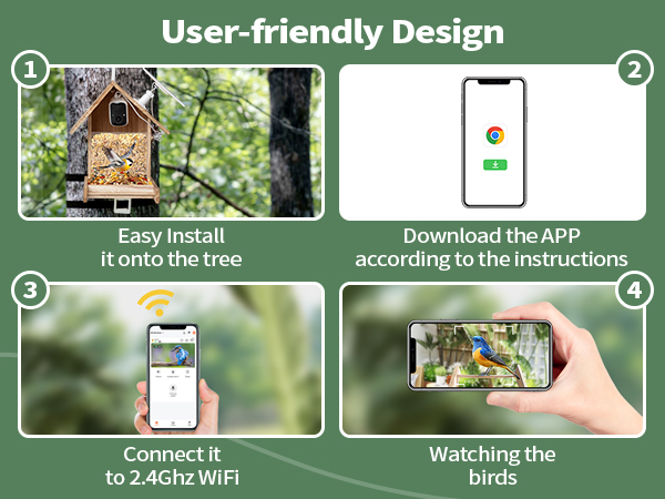 Bird Feeder with 1080P HD Camera, Solar Powered, Auto Capture Bird Motion Detection, Live View CW12W0645A600X4505