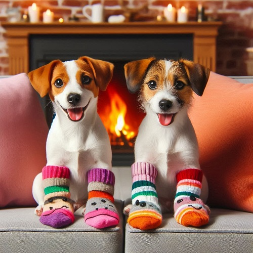 Getting Ready for the Cooler Weather: Tips to Keep Your Dog Warm dogs wearing socks Classroom, Dog blogs, dog care, dog class